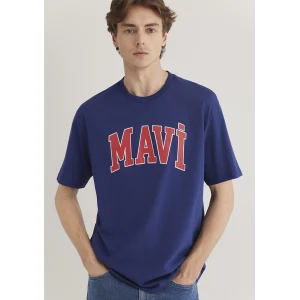 Mavi 0611711-70722 Mavi Logo Baskılı Lacivert Tişört