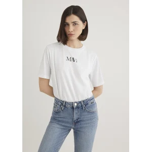 Mavi 1611594-620 Mavi Logo Baskılı Beyaz Tişört