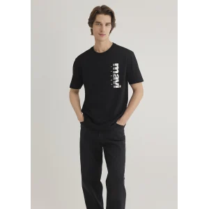 Mavi 0611745-900 Mavi Jeans Baskılı Siyah Tişört