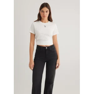 Mavi 1601185-33389 Mavi Logo Baskılı Beyaz Tişört