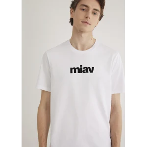 Mavi 067153-602 Siyah Miav Baskılı Beyaz Tişört