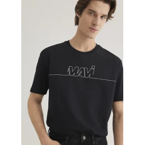 Mavi 0610254-900 Mavi Logo Baskılı Siyah Tişört