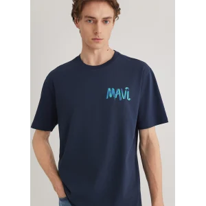 Mavi 0612468-70490 Mavi Baskılı Lacivert Tişört