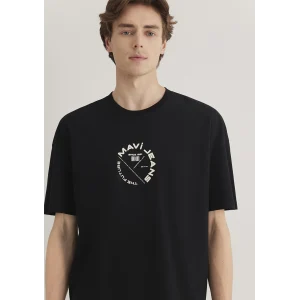 Mavi 0611719-900 Mavi Jeans Sırt Baskılı Siyah Tişört