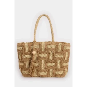 Defacto E1414 Bej Kadın Hasır Omuz Çantası