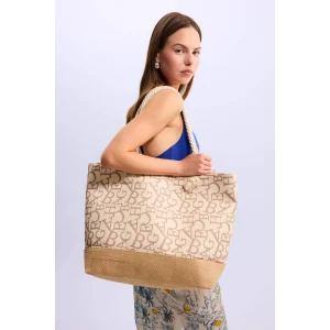 Defacto B9066 Pembe  Kadın Hasır Plaj Çantası