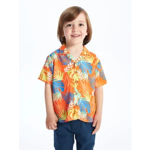 LCW Kids Turuncu Kısa Kollu Baskılı Erkek Bebek Gömlek