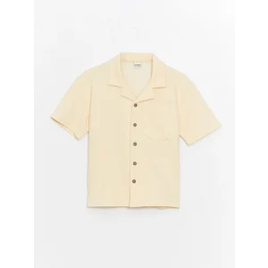 LCW Kids Bej Oversize Bisiklet Yaka Erkek Çocuk Tişört