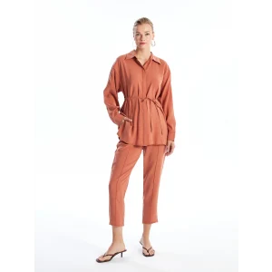 LCWAIKIKI Classic Kahverengi Beli Lastikli Havuç Kesim Kadın Pantolon
