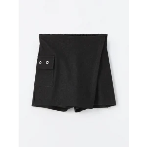 LCW Kids Siyah Beli Lastikli Kız Çocuk Şort Etek