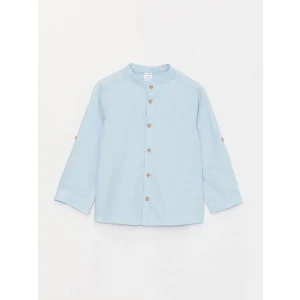 LCW Kids Mavi Hakim Yaka Uzun Kollu Basic Erkek Bebek Gömlek