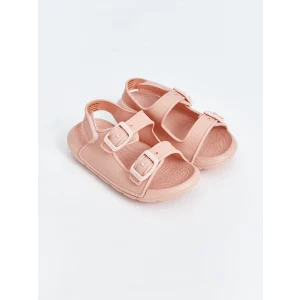LCW STEPS Pembe Baskılı Çift Bantlı Kız Bebek Sandalet