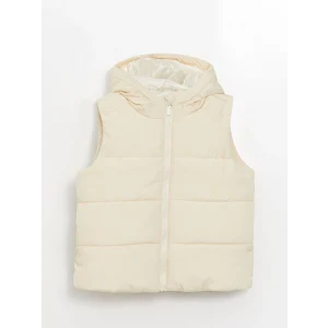 LCW Kids Bej Kapüşonlu Kız Çocuk Şişme Yelek