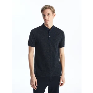 SOUTHBLUE Lacivert Hakim Yaka Kısa Kollu Desenli Erkek Tişört