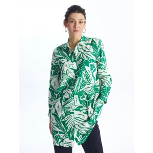 LCWAIKIKI Classic Yeşil Desenli Kadın Gömlek Tunik