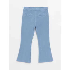 LCW baby Indigo Beli Lastikli Kız Çocuk İspanyol Paça Tayt