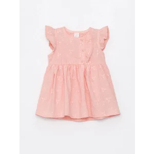 LCW baby Pembe Bisiklet Yaka Kız Bebek Elbise