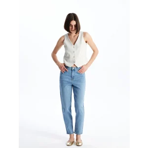 LCW Jeans Indigo Mom Fit Kadın Jean Pantolon