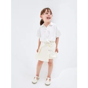 LCW Kids Beyaz Kısa Kollu Basic Kız bebek Gömlek