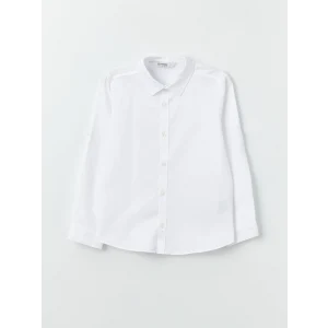 LCW Kids Beyaz Basic Uzun Kollu Erkek Çocuk Gömlek