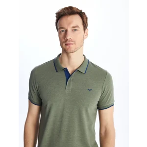 LCWAIKIKI Classic Haki Polo Yaka Kısa Kollu Pike Erkek Tişört