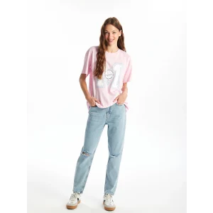 XSIDE Mavi Yüksek Bel Mom Fit Yırtık Detaylı Kadın Jean Pantolon