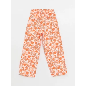 LCW Kids Pembe Beli Lastikli Çiçekli Kız Çocuk Pantolon