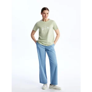 LCWAIKIKI Classic Bej Wideleg Kadın Jean Pantolon