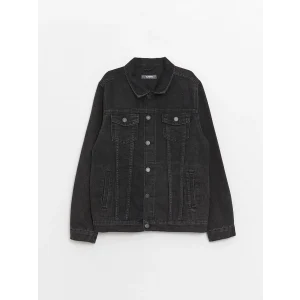 LCW Kids Siyah Gömlek Yaka Erkek Çocuk Jean Ceket