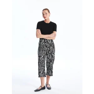 LCWAIKIKI Basic Siyah Beli Lastikli Desenli Kadın Kapri