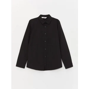 LCW Kids Siyah Basic Uzun Kollu Erkek Çocuk Gömlek