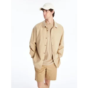 XSIDE Bej Rahat Kalıp Uzun Kollu Erkek Gömlek