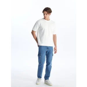 LCW Jeans Indigo 700 Straight Fit Erkek Kargo Jean Pantolon