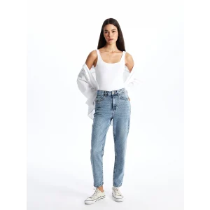 LCW Jeans Indigo Mom Fit Kadın Jean Pantolon
