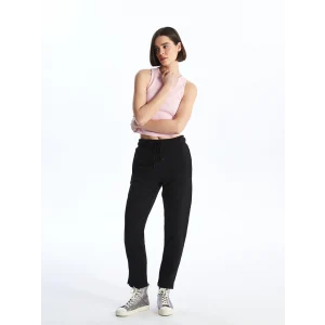 XSIDE Siyah Kadın Beli Lastikli Düz Eşofman Altı