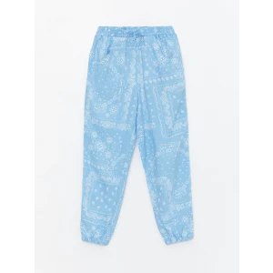 LCW Kids Mavi Beli Lastikli Kız Çocuk Jogger Pantolon