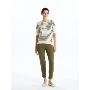 LCWAIKIKI Basic Haki Kadın Beli Lastikli Düz Eşofman Altı