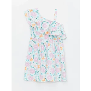 LCW Kids Turkuaz Çiçekli Kız Çocuk Elbise