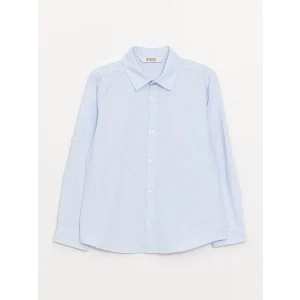 LCW Kids Mavi Basic Uzun Kollu Erkek Çocuk Gömlek
