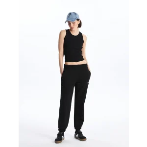 LCW Vision Siyah Beli Lastikli Baskılı Kadın Jogger Eşofman Altı