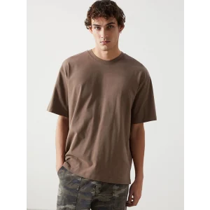 XSIDE Kahverengi Bisiklet Yaka Penye Erkek Tişört