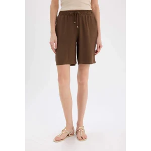 Defacto I6760 Kahve Yüksek Bel Kısa Paça Belmando Şort