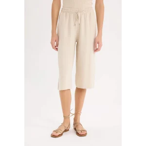 Defacto I6798 Bej Yüksek Esnek Belli Bağcıklı Belmando Kapri