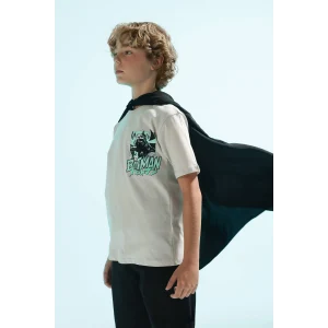 Defacto B7220 Gri Erkek Çocuk Batman Bisiklet Yaka Kısa Kollu Tişört