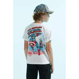 Defacto B7216 Beyaz Erkek Çocuk Marvel Comics Bisiklet Yaka Kısa Kollu Tişört