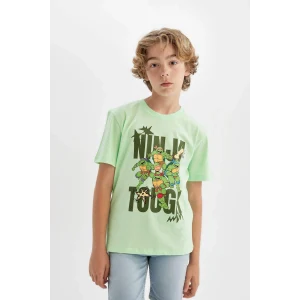 Defacto C3104 Yeşil Erkek Çocuk Teenage Mutant Ninja Turtles Bisiklet Yaka Kısa Kollu Tişört