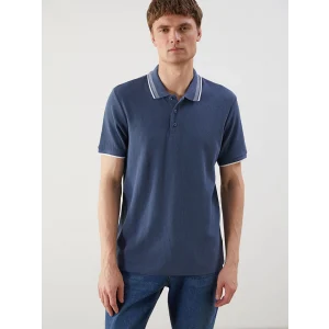 LCWAIKIKI Classic Indigo Polo Yaka Kısa Kollu Erkek Tişört