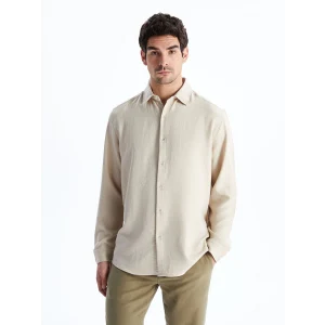 LCW Vision Bej Regular Fit Uzun Kollu Erkek Gömlek