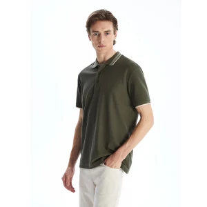 LCWAIKIKI Classic Haki Polo Yaka Kısa Kollu Erkek Tişört