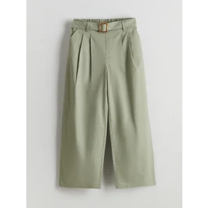 LCW Kids Haki Beli Lastikli Pileli Kız Çocuk Pantolon
